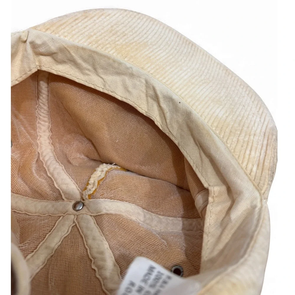 Vintage Official US Taxpayer Corduroy Rope Hat Adult Beige Adjustable Patch